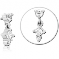SURGICAL STEEL JEWELLED ATTACHMENT FOR 1.6MM INTERNALLY THREADED PINS PIERCING