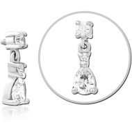 SURGICAL STEEL JEWELLED ATTACHMENT FOR 1.6MM INTERNALLY THREADED PINS PIERCING