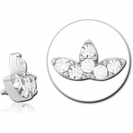 SURGICAL STEEL JEWELLED ATTACHMENT FOR 1.6MM INTERNALLY THREADED PINS PIERCING