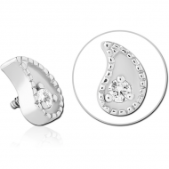 SURGICAL STEEL JEWELLED ATTACHMENT FOR 1.6MM INTERNALLY THREADED PINS PIERCING