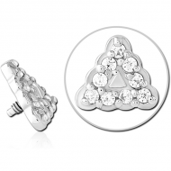 SURGICAL STEEL JEWELLED ATTACHMENT FOR 1.6MM INTERNALLY THREADED PINS PIERCING