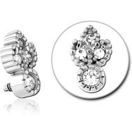 SURGICAL STEEL JEWELLED ATTACHMENT FOR 1.6MM INTERNALLY THREADED PINS PIERCING