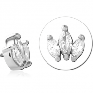 SURGICAL STEEL JEWELLED ATTACHMENT FOR 1.6MM INTERNALLY THREADED PINS PIERCING