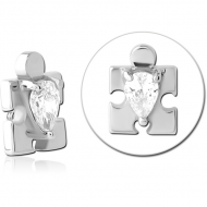 SURGICAL STEEL JEWELLED ATTACHMENT FOR 1.6MM INTERNALLY THREADED PINS PIERCING