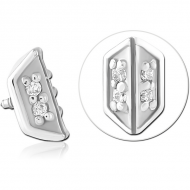 SURGICAL STEEL JEWELLED ATTACHMENT FOR 1.6MM INTERNALLY THREADED PINS PIERCING