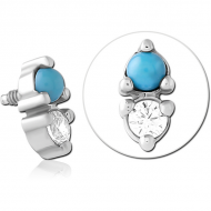 SURGICAL STEEL JEWELLED ATTACHMENT FOR 1.6MM INTERNALLY THREADED PINS PIERCING