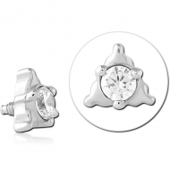 SURGICAL STEEL JEWELLED ATTACHMENT FOR 1.6MM INTERNALLY THREADED PINS PIERCING