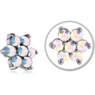 SURGICAL STEEL JEWELLED ATTACHMENT FOR 1.6MM INTERNALLY THREADED PINS - FLOWER PIERCING