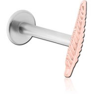 14K ROSE GOLD ATTACHMENT WITH SURGICAL STEEL INTERNALLY THREADED MICRO LABRET PIN