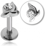 SURGICAL STEEL INTERNALLY THREADED JEWELLED MICRO LABRET PIERCING