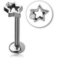 SURGICAL STEEL INTERNALLY THREADED JEWELLED MICRO LABRET PIERCING