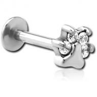 SURGICAL STEEL INTERNALLY THREADED JEWELLED MICRO LABRET