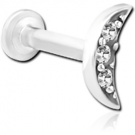 SURGICAL STEEL INTERNALLY THREADED JEWELLED MICRO LABRET PIERCING