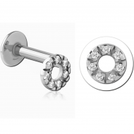 SURGICAL STEEL INTERNALLY THREADED JEWELLED MICRO LABRET