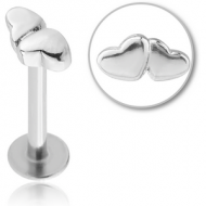 SURGICAL STEEL INTERNALLY THREADED MICRO LABRET PIERCING