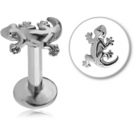 SURGICAL STEEL INTERNALLY THREADED MICRO LABRET WITH SALAMANDER PIERCING