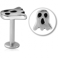 SURGICAL STEEL INTERNALLY THREADED MICRO LABRET - GHOST PIERCING
