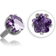 SURGICAL STEEL FLOWER PRONG SET JEWELLED FOR 1.2MM INTERNALLY THREADED PINS PIERCING