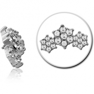 SURGICAL STEEL JEWELLED MICRO ATTACHMENT FOR 1.2MM INTERNALLY THREADED PINS - STARS PIERCING