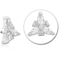 SURGICAL STEEL JEWELLED MICRO ATTACHMENT FOR 1.2MM INTERNALLY THREADED PINS PIERCING