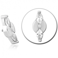SURGICAL STEEL JEWELLED MICRO ATTACHMENT FOR 1.2MM INTERNALLY THREADED PINS PIERCING