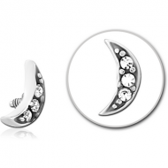SURGICAL STEEL JEWELLED MICRO ATTACHMENT FOR 1.2MM INTERNALLY THREADED PINS - CRESCENT PIERCING
