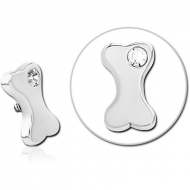 SURGICAL STEEL JEWELLED MICRO ATTACHMENT FOR 1.2MM INTERNALLY THREADED PINS - BONE PIERCING
