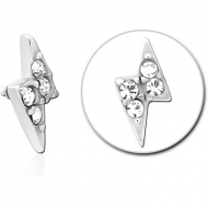 SURGICAL STEEL JEWELLED MICRO ATTACHMENT FOR 1.2MM INTERNALLY THREADED PINS PIERCING
