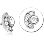 SURGICAL STEEL JEWELLED MICRO ATTACHMENT FOR 1.2MM INTERNALLY THREADED PINS PIERCING