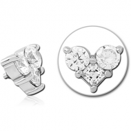 SURGICAL STEEL JEWELLED MICRO ATTACHMENT FOR 1.2MM INTERNALLY THREADED PINS PIERCING
