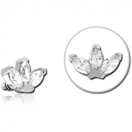 SURGICAL STEEL JEWELLED MICRO ATTACHMENT FOR 1.2MM INTERNALLY THREADED PINS PIERCING