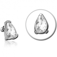 SURGICAL STEEL JEWELLED MICRO ATTACHMENT FOR 1.2MM INTERNALLY THREADED PINS - DROP PIERCING