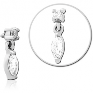 SURGICAL STEEL JEWELLED MICRO ATTACHMENT FOR 1.2MM INTERNALLY THREADED PINS PIERCING