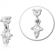 SURGICAL STEEL JEWELLED MICRO ATTACHMENT FOR 1.2MM INTERNALLY THREADED PINS PIERCING