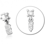 SURGICAL STEEL JEWELLED MICRO ATTACHMENT FOR 1.2MM INTERNALLY THREADED PINS PIERCING