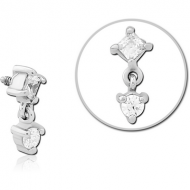 SURGICAL STEEL JEWELLED MICRO ATTACHMENT FOR 1.2MM INTERNALLY THREADED PINS PIERCING