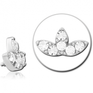 SURGICAL STEEL JEWELLED MICRO ATTACHMENT FOR 1.2MM INTERNALLY THREADED PINS PIERCING