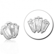 SURGICAL STEEL JEWELLED MICRO ATTACHMENT FOR 1.2MM INTERNALLY THREADED PINS PIERCING