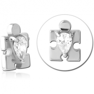 SURGICAL STEEL JEWELLED MICRO ATTACHMENT FOR 1.2MM INTERNALLY THREADED PINS PIERCING