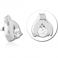 SURGICAL STEEL JEWELLED MICRO ATTACHMENT FOR 1.2MM INTERNALLY THREADED PINS PIERCING