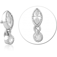 SURGICAL STEEL JEWELLED MICRO ATTACHMENT FOR 1.2MM INTERNALLY THREADED PINS PIERCING