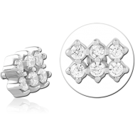 SURGICAL STEEL JEWELLED MICRO ATTACHMENT FOR 1.2MM INTERNALLY THREADED PINS PIERCING
