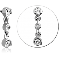 SURGICAL STEEL JEWELLED MICRO ATTACHMENT FOR 1.2MM INTERNALLY THREADED PINS PIERCING
