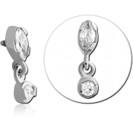 SURGICAL STEEL JEWELLED MICRO ATTACHMENT FOR 1.2MM INTERNALLY THREADED PINS PIERCING