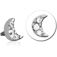 SURGICAL STEEL JEWELLED MICRO ATTACHMENT FOR 1.2MM INTERNALLY THREADED PINS PIERCING