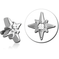 SURGICAL STEEL JEWELLED MICRO ATTACHMENT FOR 1.2MM INTERNALLY THREADED PINS PIERCING