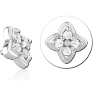 SURGICAL STEEL JEWELLED MICRO ATTACHMENT FOR 1.2MM INTERNALLY THREADED PINS PIERCING