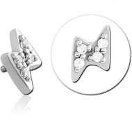 SURGICAL STEEL JEWELLED MICRO ATTACHMENT FOR 1.2MM INTERNALLY THREADED PINS PIERCING