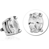 SURGICAL STEEL JEWELLED MICRO ATTACHMENT FOR 1.2MM INTERNALLY THREADED PINS PIERCING
