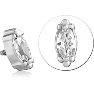 SURGICAL STEEL JEWELLED MICRO ATTACHMENT FOR 1.2MM INTERNALLY THREADED PINS PIERCING